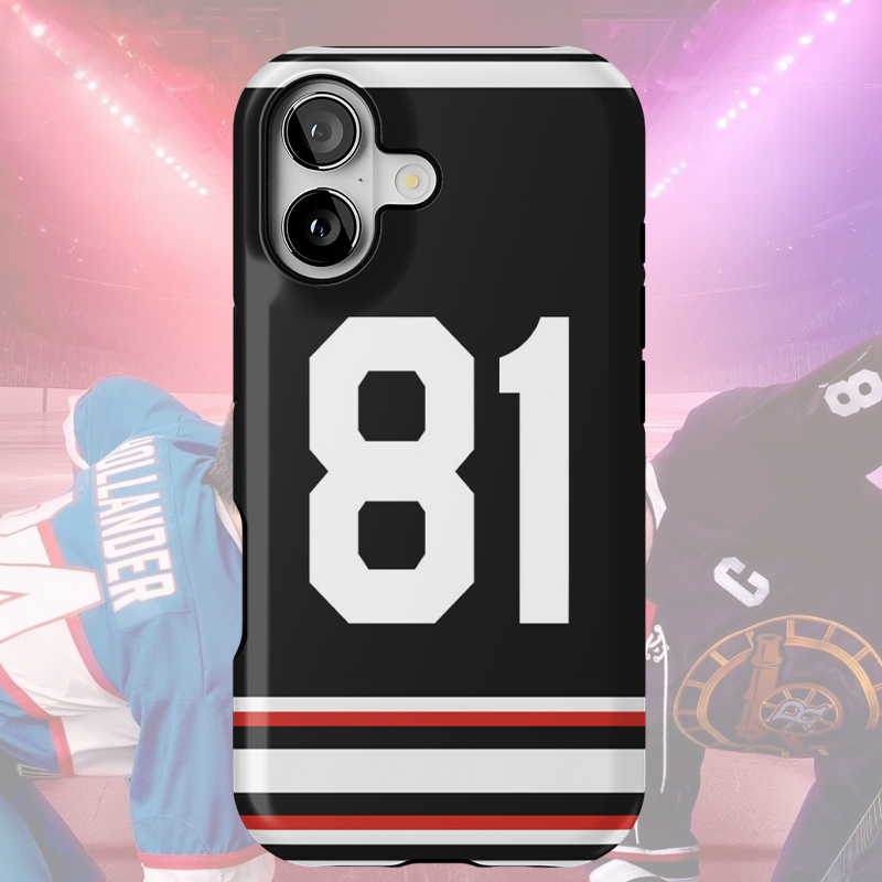 Personalized Ice Hockey Jersey #81 Phone Case Gift for Ice Hockey Enthusiasts and HR Fans