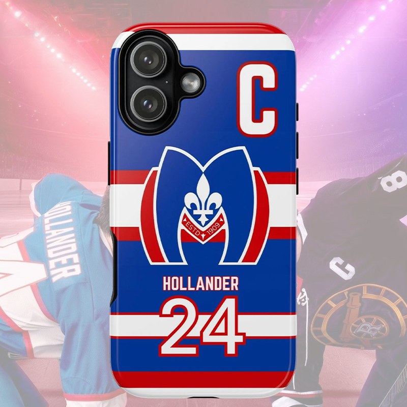 Personalized HR Theme Ice Hockey Team Jersey Phone Case Vintage Team Crest Design for Ice Hockey Lovers