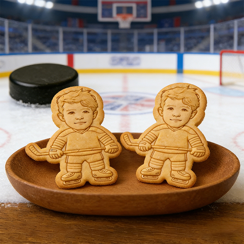 Personalized Ice Hockey Player Face Cookie Cutter for Birthday and Sport Party