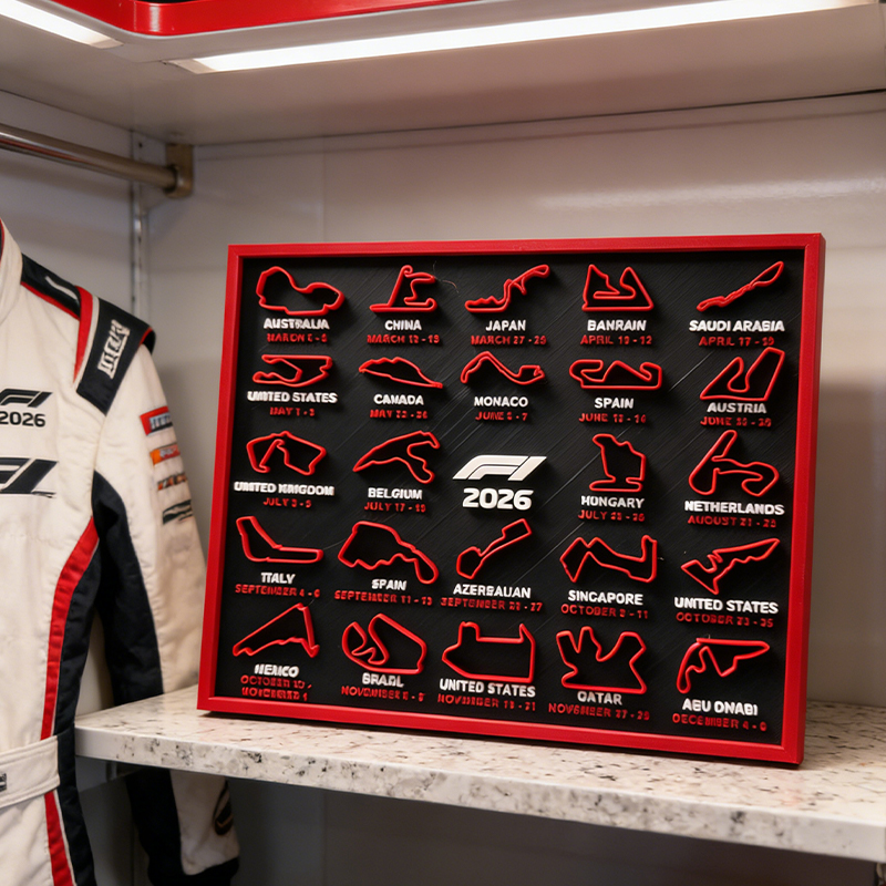 Personalized F1 2026 Calendar Schedule Formula 1 Gift for Racing Enthusiasts and Collectors