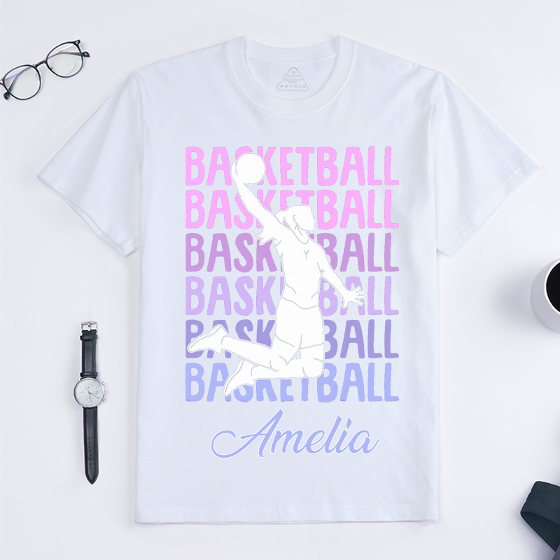 Personalized Basketball T-Shirt Women's Basketball Dunk Basketball Lovers Custom Name