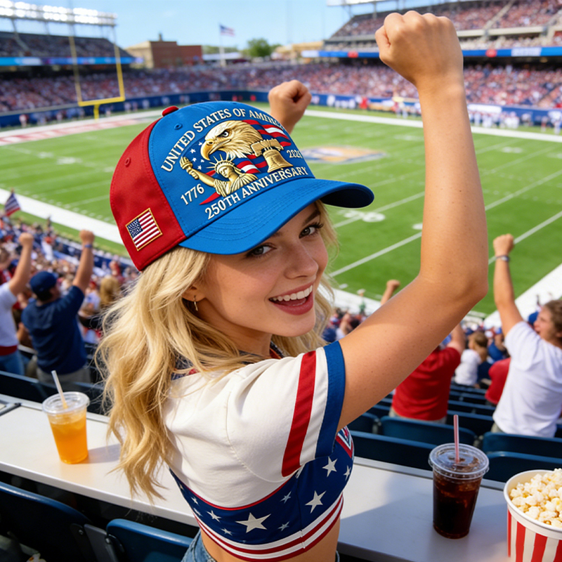 Personalized 250th Anniversary USA Hat Patriotic Eagle and Liberty Hat for American Pride Fans