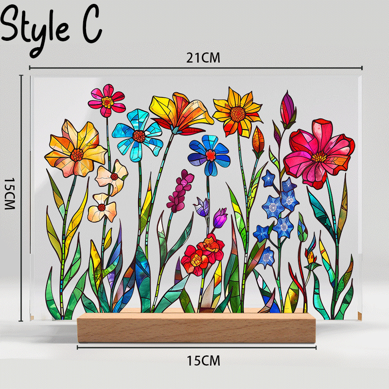 Botanical Flower Suncatcher Gift Pressed Flower Frame Style Stained Glass Window Hanging Handmade Sun Catcher Window Decor for Home