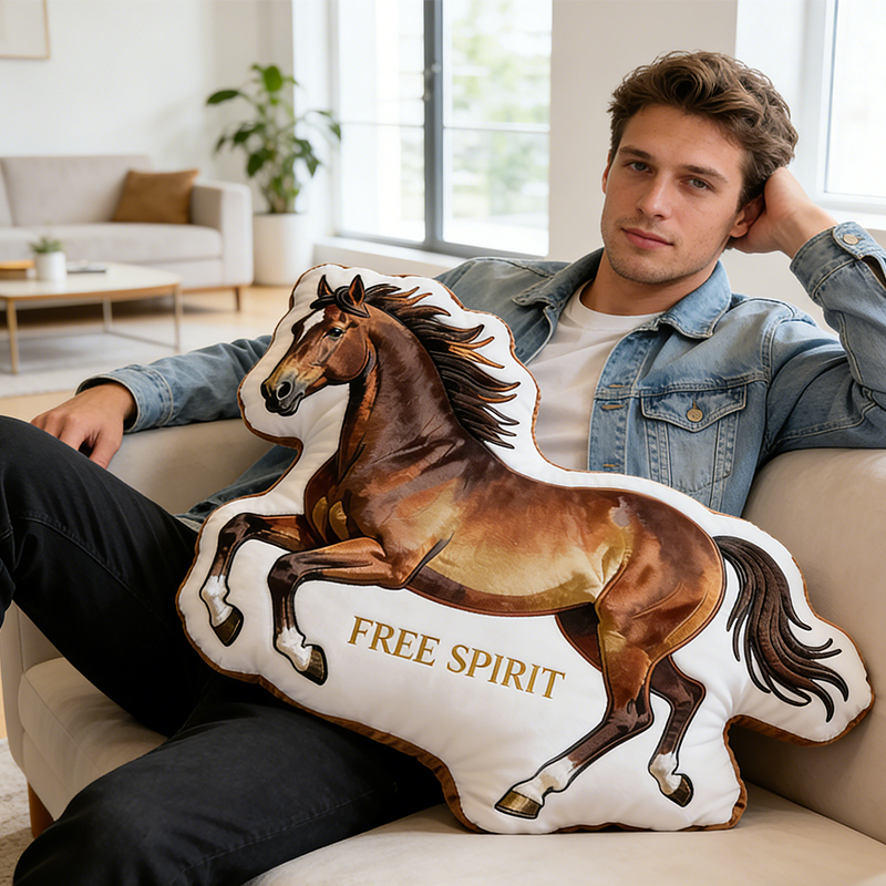 Personalized Equestrian Decor Pillow Custom Text for Gift for Western and Horse Enthusiasts 