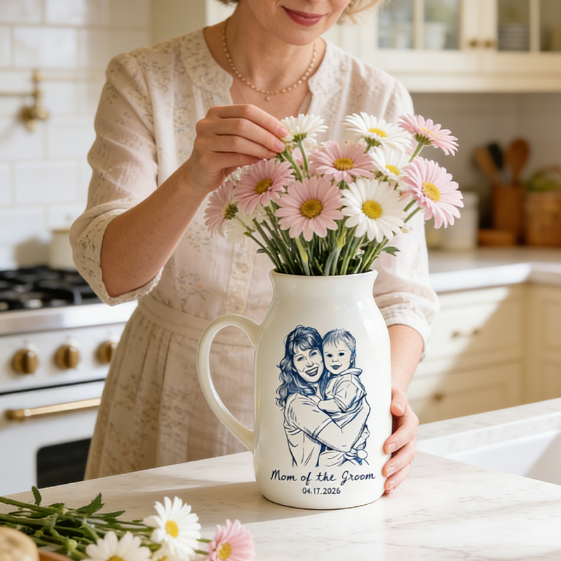 Personalized Flower Vase for Mom Custom Photo Gift for Mom Mother of the Bride Groom Wedding Gift Mother's Day Gift