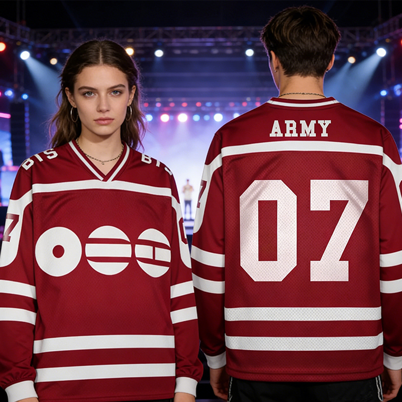 Personalized BTS New Album Mesh Splicing Long  Sleeved K-Pop Concert Jersey Gift For Army