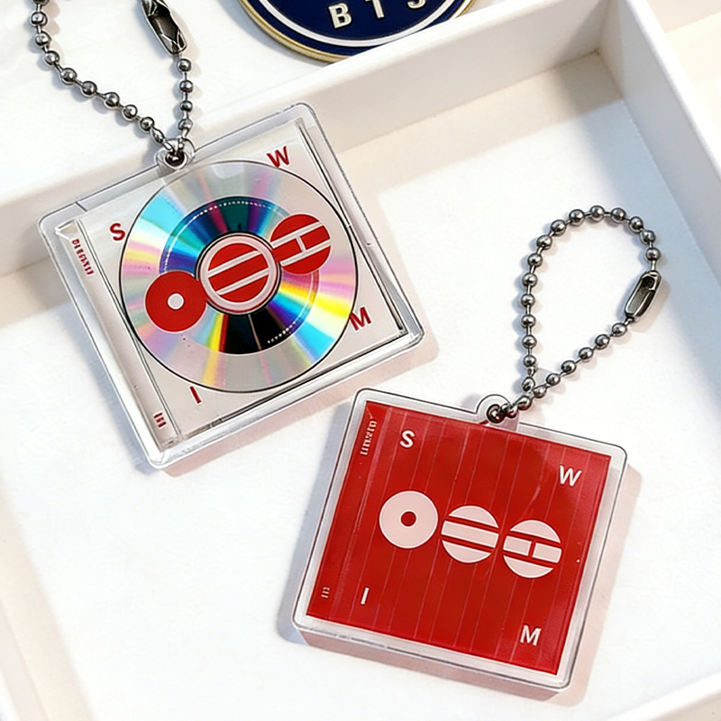 Personalized K-pop Mini CD Album Keychain 2026 World Tour Keyring for Army