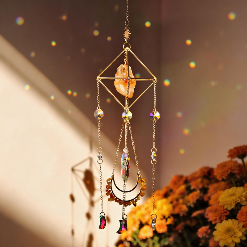 Sun Catcher for Window Hanging Healing Crystal Suncatcher Christmas Gift for Her Birthday Gift Wall Decor Boho Room Decor Rainbow Maker