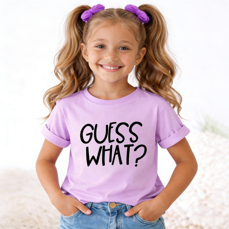Guess What Chicken Butt Kids T-Shirt Funny Infant Quote Birthday Gifts for Kids Funny Shirts with Sayings
