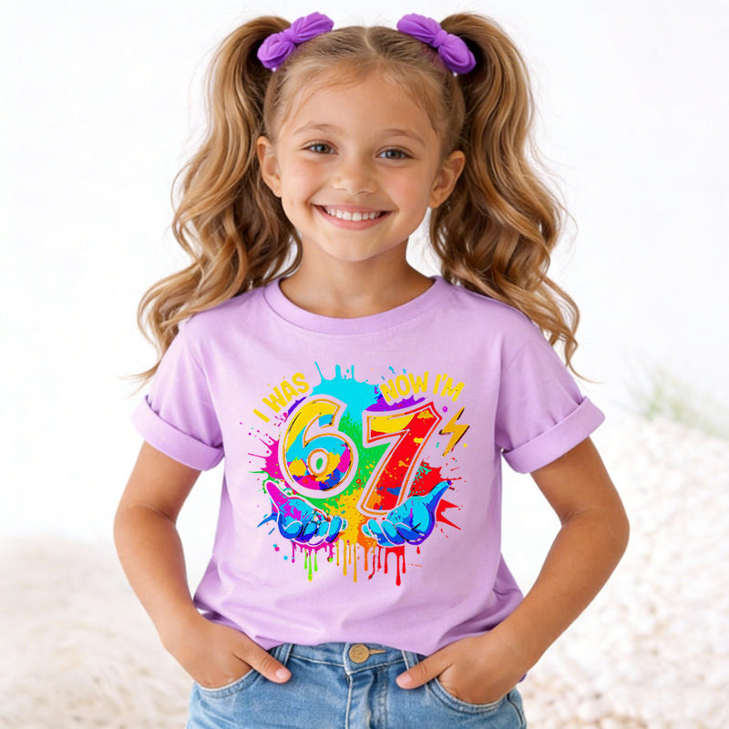 I Was 6 Now I Am 7 Shirt Kids 7th Birthday Meme Tshirt Colorful Six Seven Shirt Viral Birthday Shirt Toddler Birthday Gift