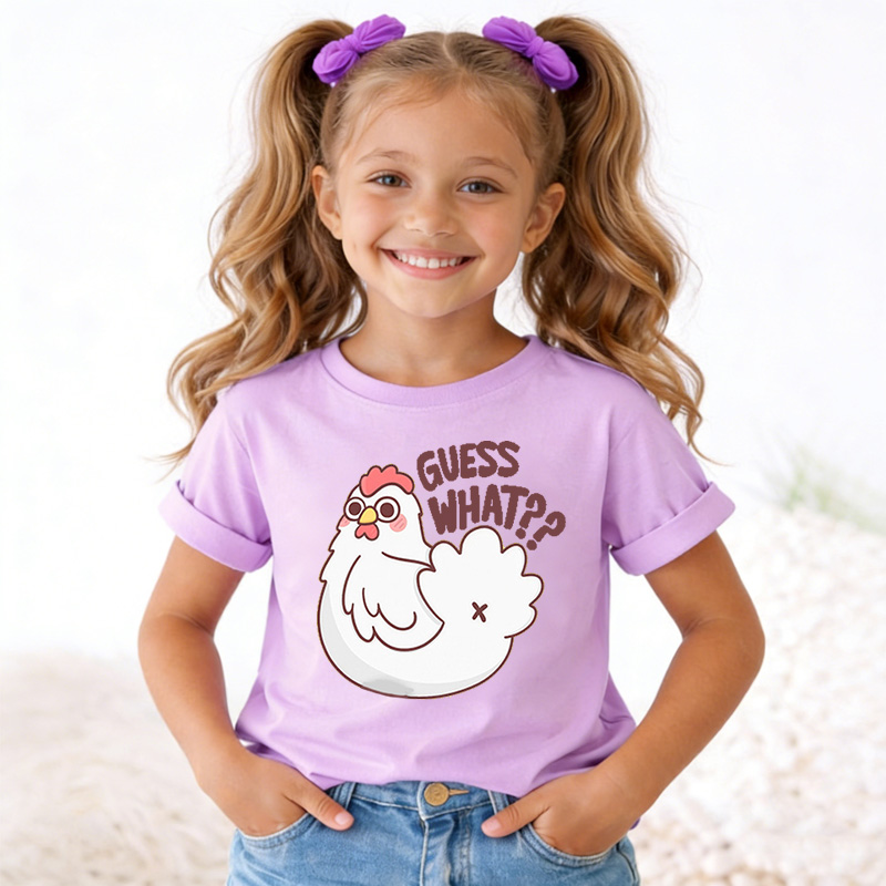 Guess What Chicken Butt Kids Youth T-Shirt Funny Girls and Boys Shirt Silly Joke Shirt Humorous Children Graphic Tee Funny Gifts for Kids