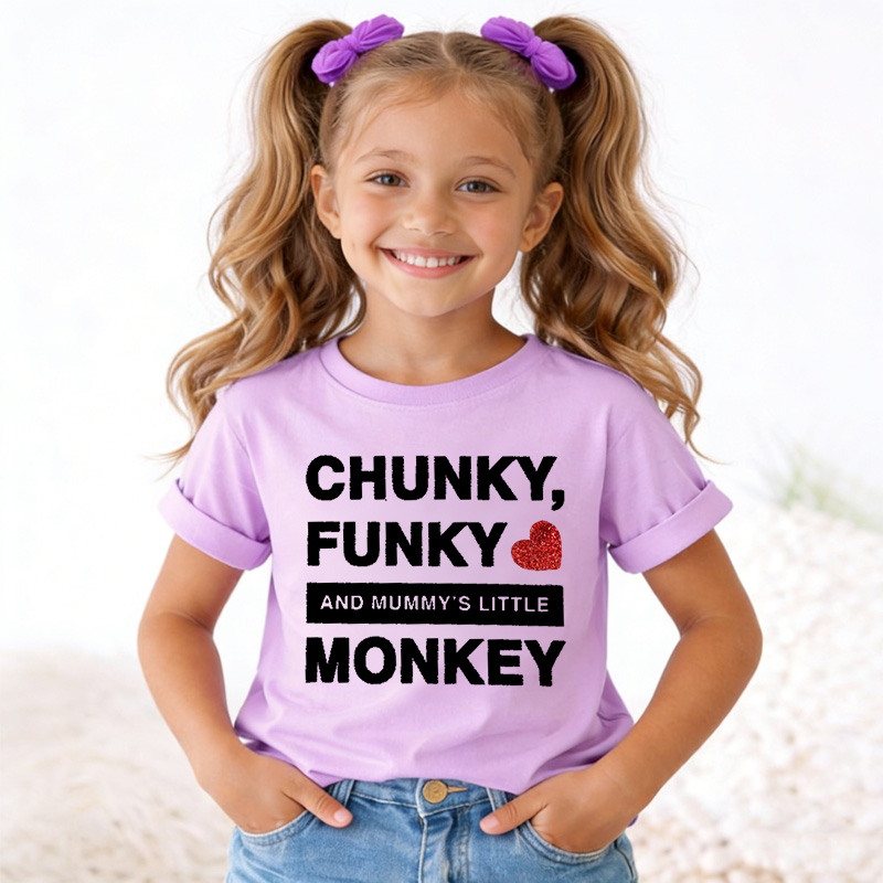  Funny Chunky Funky Monkey Saying Gift For Kids Cute Playtime Outfit Kid's T-Shirt