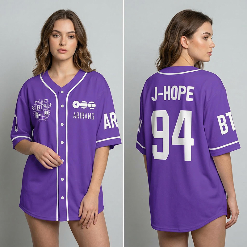 Personalized BTS Baseball Jersey K-Pop Army World Tour Shirt Bangtan Fan Merch BTS Members Jersey For Army Bangtan Comeback 2026 Gift For Fans