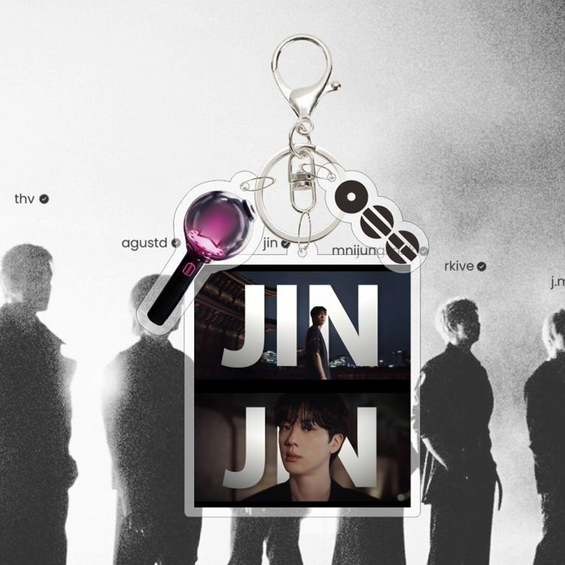 Personalized K-pop Photo Acrylic Keychain with Army Bomb Charm Kpop Fan Gift