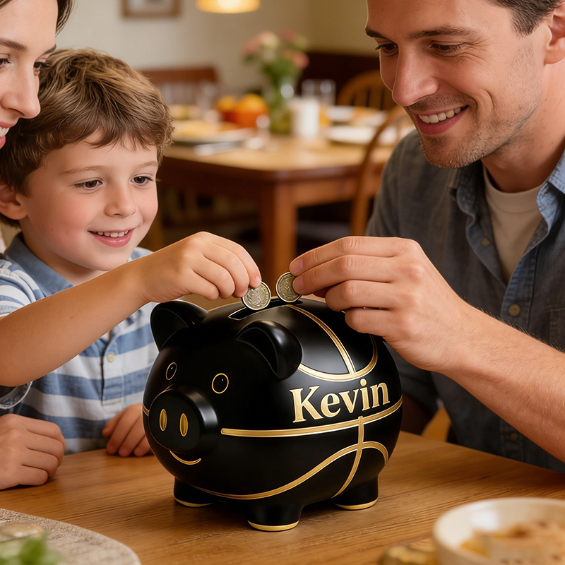 Personalized Gold Basketball Piggy Bank with Custom Name Luxurious and Fun for Kids and Fans