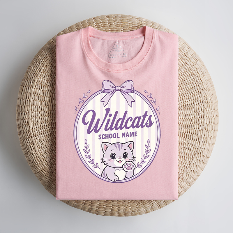 Personalized Classic Mascot T-Shirt Student Cheer T-Shirts Featuring School Name and Year