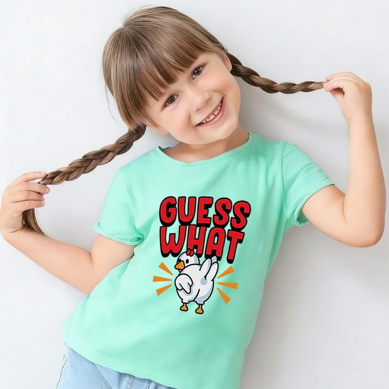 Guess What Chicken Butt Toddler Kids Youth T-Shirt Funny Girls and Boys Shirt Silly Joke Shirt Humorous Children Graphic Tee