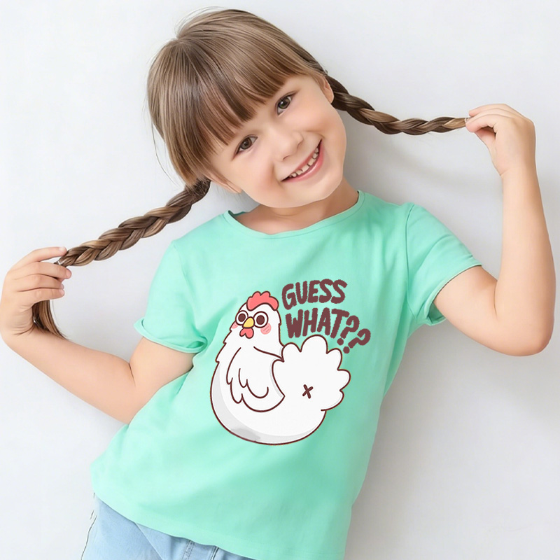 Guess What Chicken Butt Kids Youth T-Shirt Funny Girls and Boys Shirt Silly Joke Shirt Humorous Children Graphic Tee Funny Gifts for Kids