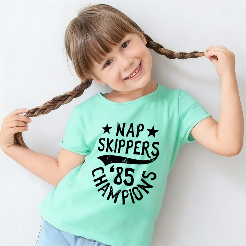 Nap Skippers Champion Funny Quote Gift For Kids Playful Toddler Humor Cute Outfit Kid's T-Shirt