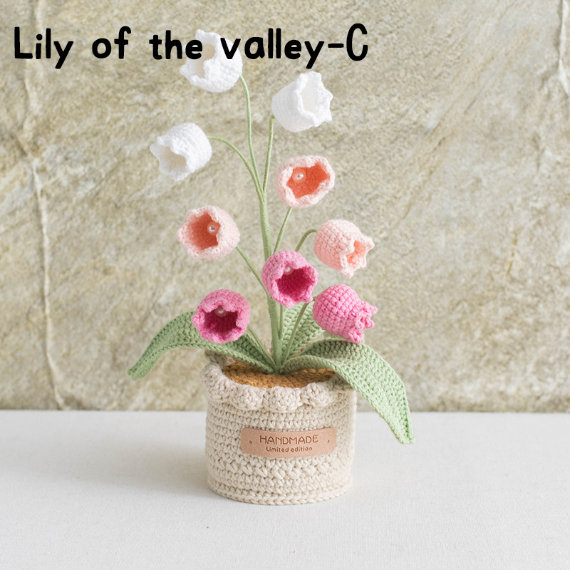 Handmade Crochet Sunflower Rose Lily Flower Pot Mother S Day Birthday Graduation Decor Cute Gift for Her Kid Girlfriend Friend Mom Grandma
