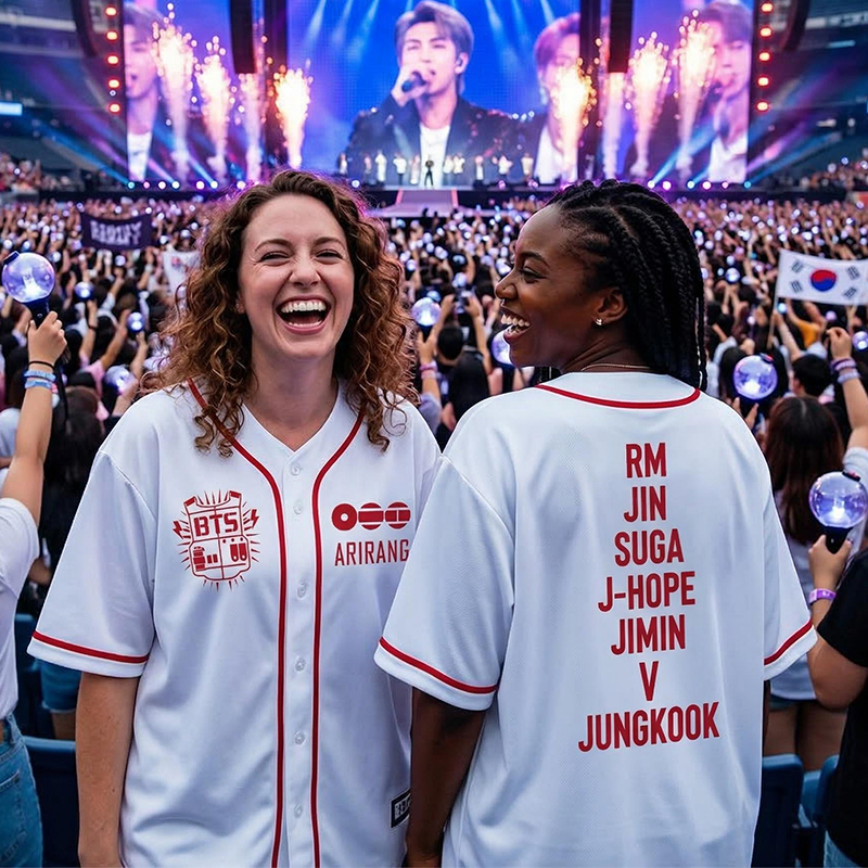 Personalized BTS Baseball Jersey K-Pop Army World Tour Shirt Bangtan Fan Merch BTS Members Jersey For Army Bangtan Comeback 2026 Gift For Fans
