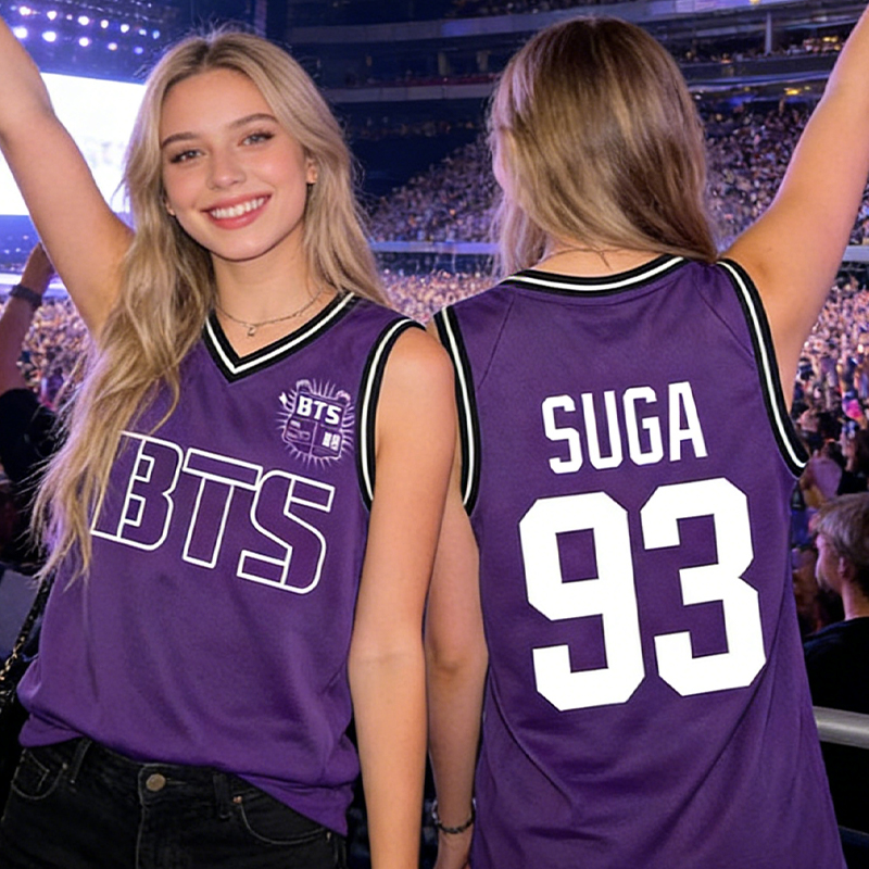 Personalized Basketball Jersey K-Pop Basketball Tank Top World Tour 2026 Concert Jersey for ARMY