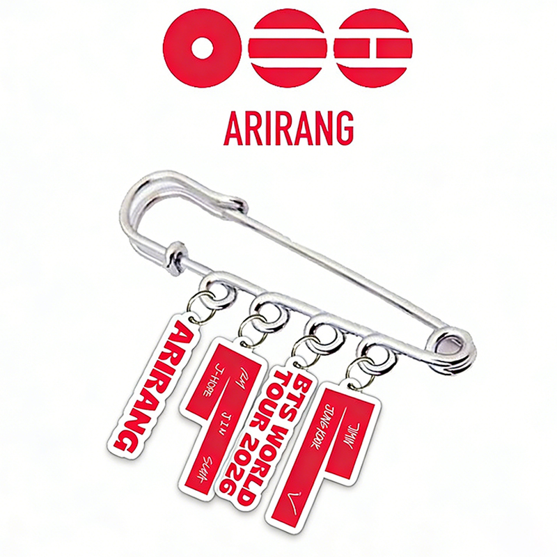 Personalized ARIRANG  World Tour 2026 Red Tag Safety Pin Brooch for ARMY