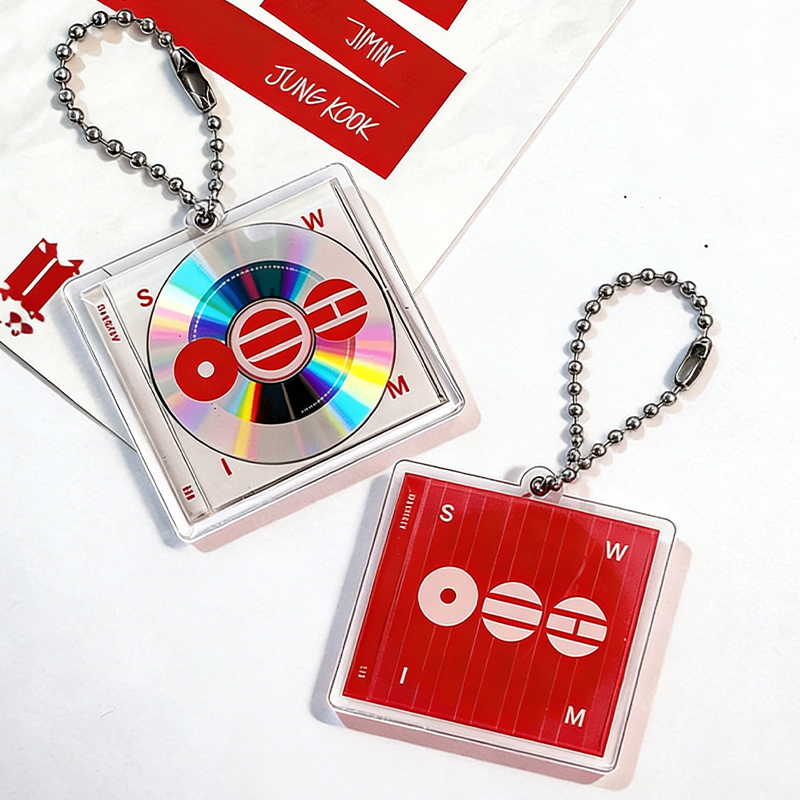 Personalized K-pop Mini CD Album Keychain 2026 World Tour Keyring for Army