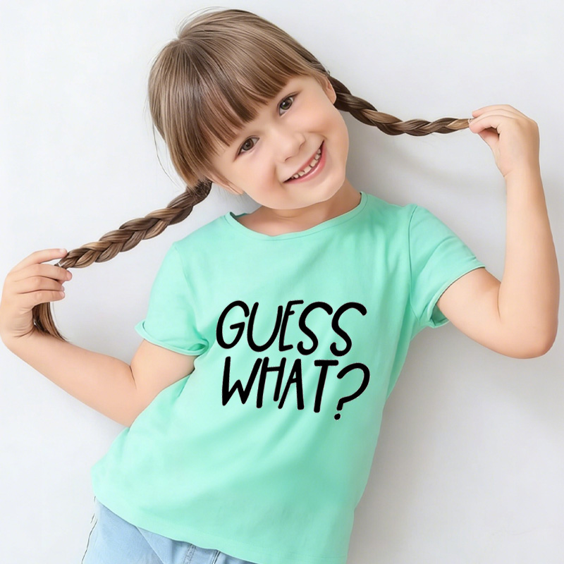 Guess What Chicken Butt Kids T-Shirt Funny Infant Quote Birthday Gifts for Kids Funny Shirts with Sayings