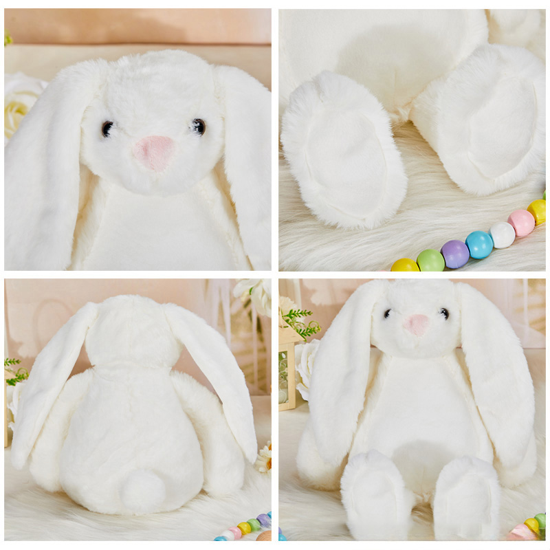 Personalized Easter Eggs Floral Cross Cute Plush Bunny Stuffed Animal Toy with Name Easter Baby Shower Birthday Gift for Kids