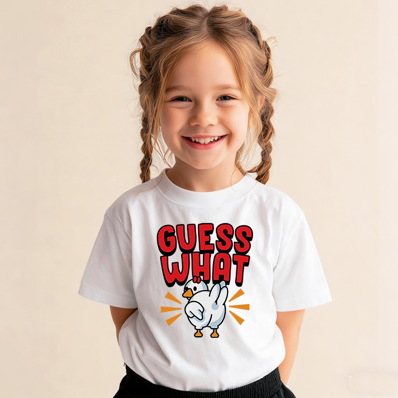 Guess What Chicken Butt Toddler Kids Youth T-Shirt Funny Girls and Boys Shirt Silly Joke Shirt Humorous Children Graphic Tee