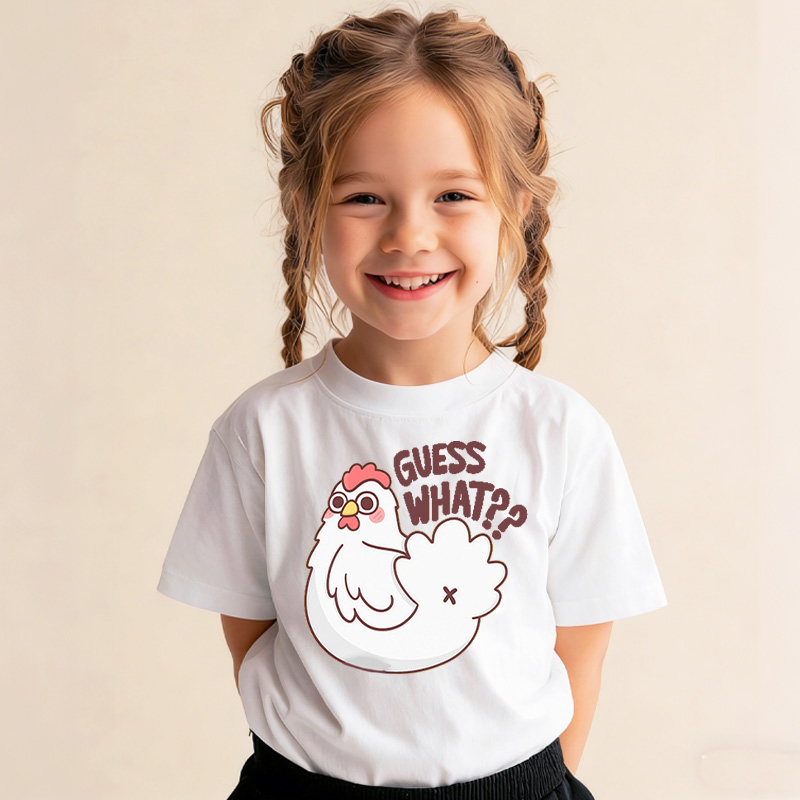 Guess What Chicken Butt Kids Youth T-Shirt Funny Girls and Boys Shirt Silly Joke Shirt Humorous Children Graphic Tee Funny Gifts for Kids
