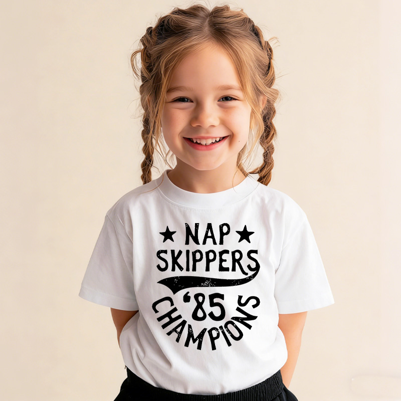Nap Skippers Champion Funny Quote Gift For Kids Playful Toddler Humor Cute Outfit Kid's T-Shirt