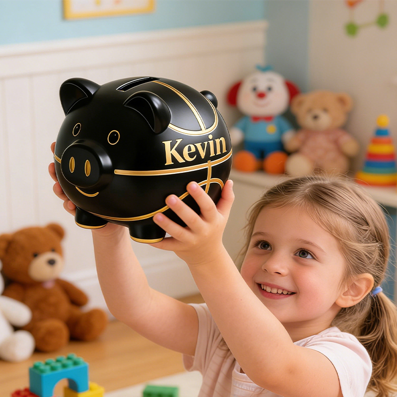 Personalized Gold Basketball Piggy Bank with Custom Name Luxurious and Fun for Kids and Fans