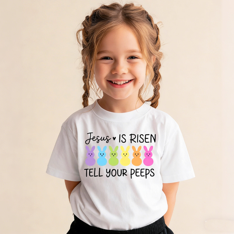 Jesus Is Risen Tell Your Peeps Shirt Funny Easter Kids Shirt Easter Tee Religious Kids Shirt Cute Baseball Shirt