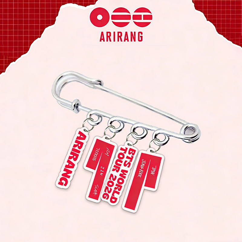 Personalized ARIRANG  World Tour 2026 Red Tag Safety Pin Brooch for ARMY