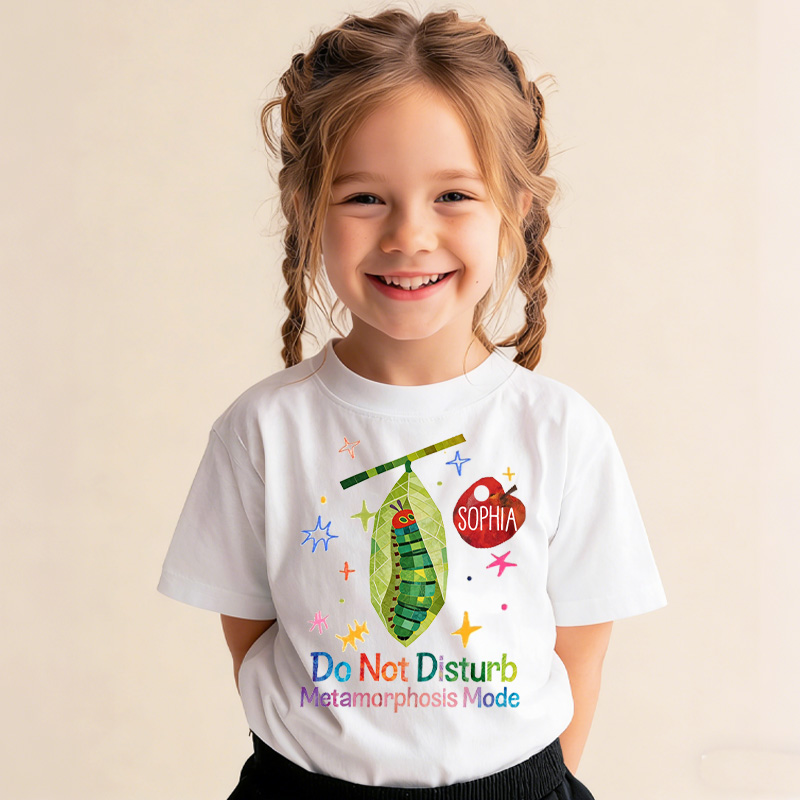 Kids Caterpillar to Butterfly Metamorphosis T Shirt Cute Life Cycle Graphic Tee for Boys Girls Elementary School Graduation Gift