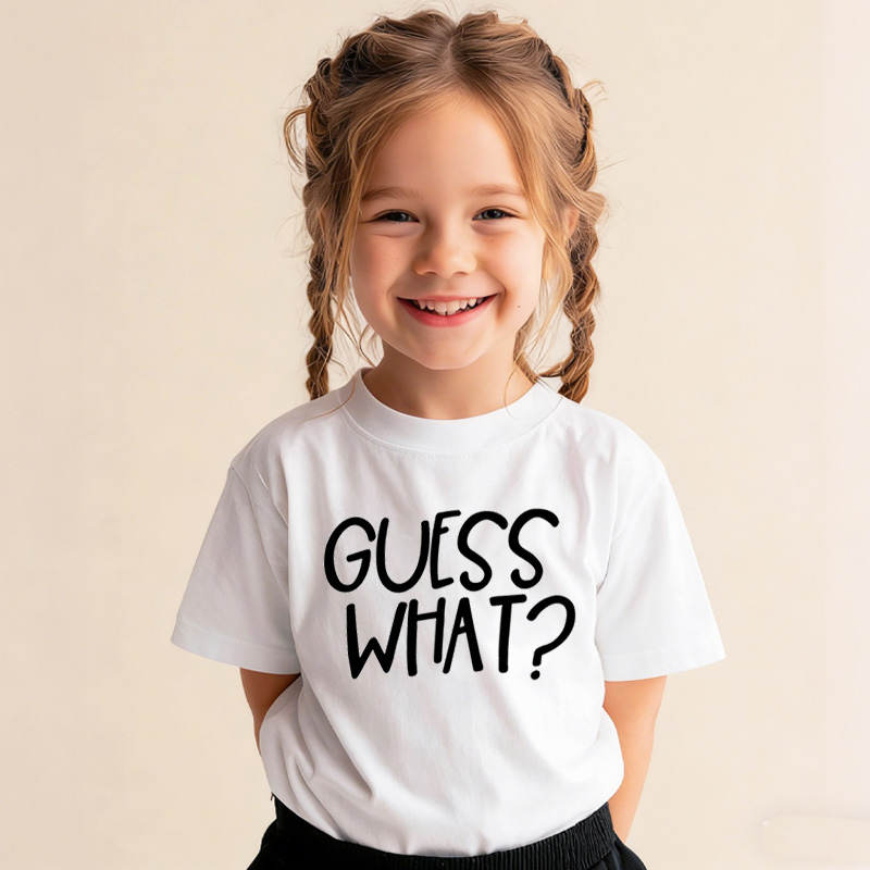 Guess What Chicken Butt Kids T-Shirt Funny Infant Quote Birthday Gifts for Kids Funny Shirts with Sayings
