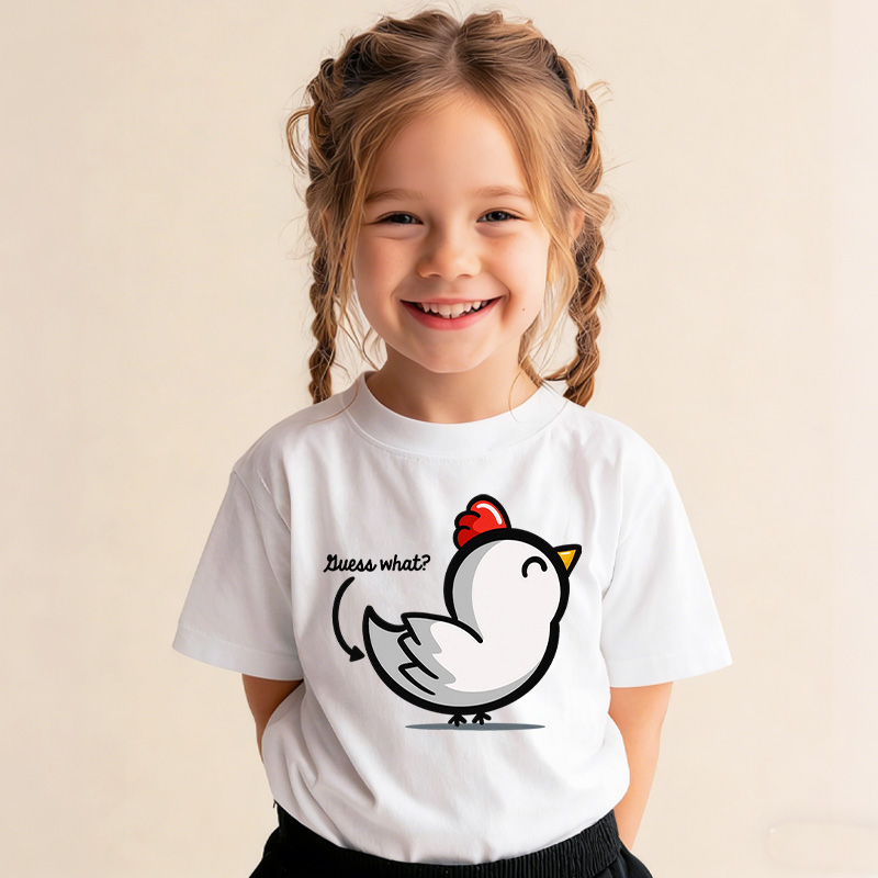 Guess What Chicken Butt Kids Shirt Funny Birthday Gifts for Kids Funny Shirts with Sayings