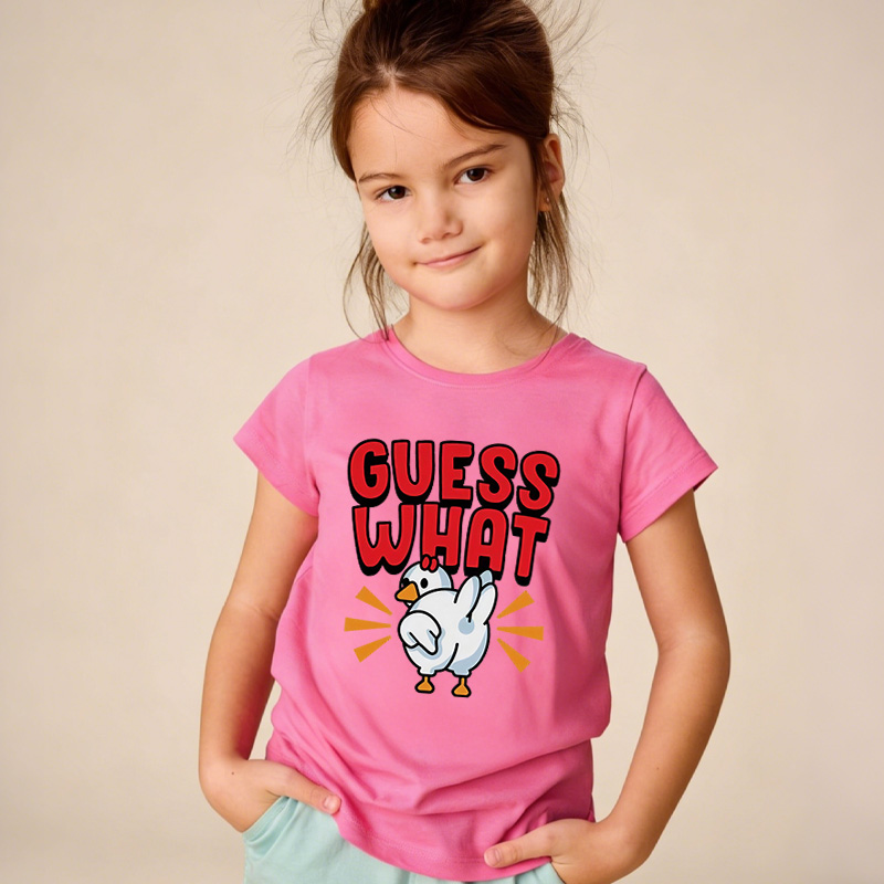 Guess What Chicken Butt Toddler Kids Youth T-Shirt Funny Girls and Boys Shirt Silly Joke Shirt Humorous Children Graphic Tee