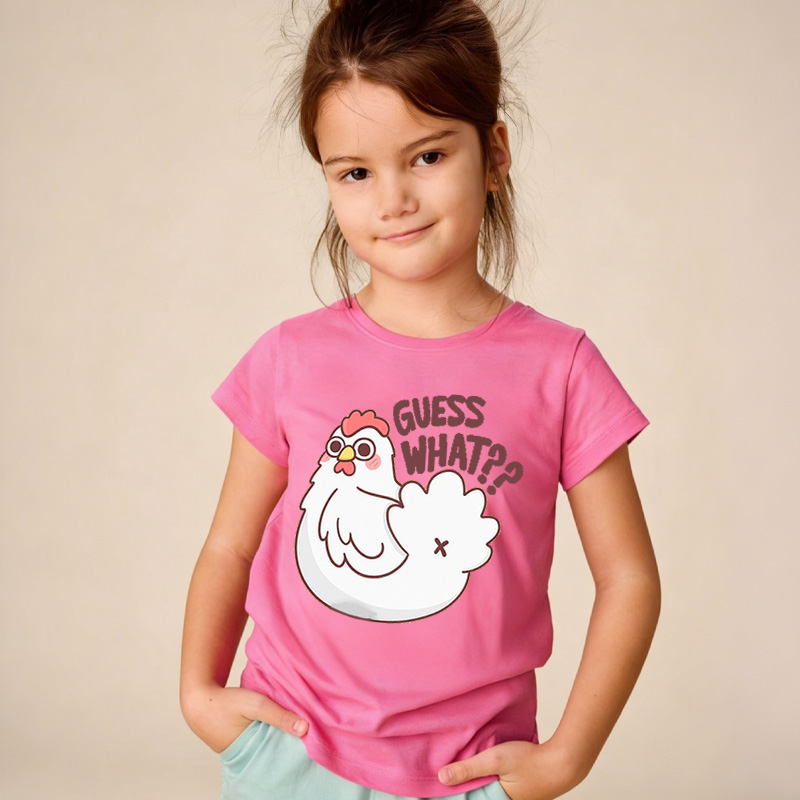 Guess What Chicken Butt Kids Youth T-Shirt Funny Girls and Boys Shirt Silly Joke Shirt Humorous Children Graphic Tee Funny Gifts for Kids