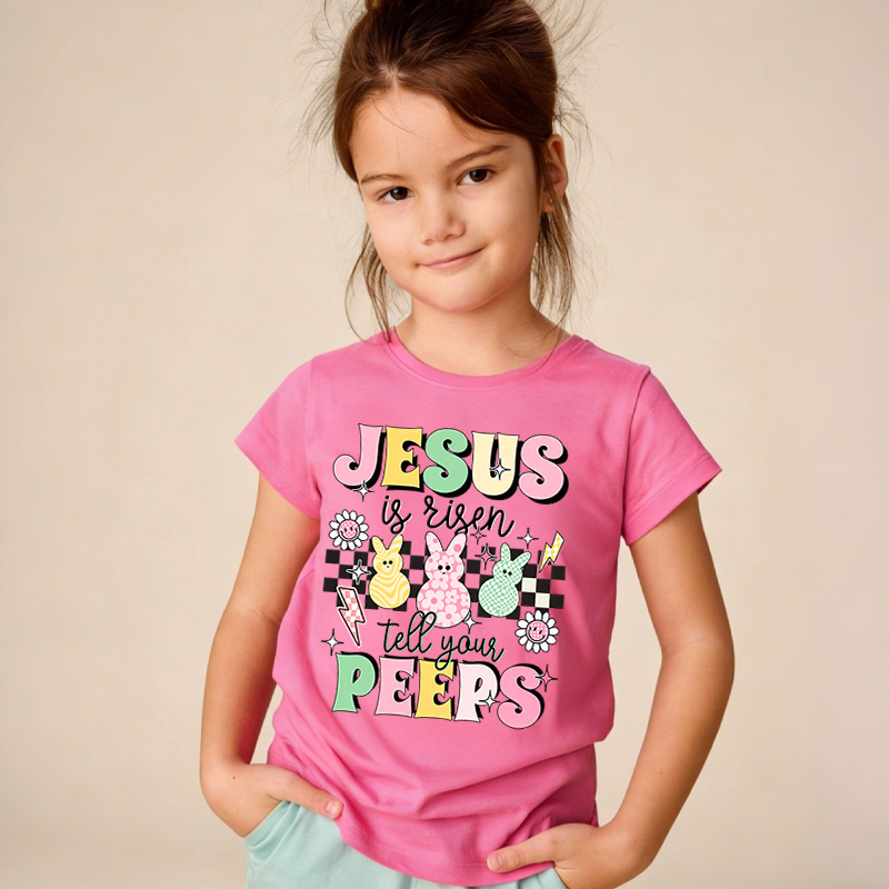 Jesus Is Risen Tell Your Peeps Easter Jesus Kid Cute Bunny Peep Easter Toddler Christian Kids Gift He Is Risen Easter Day Gift 