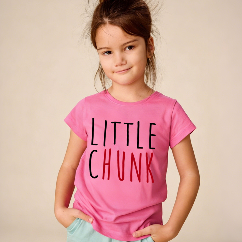 Little Chunk Funny Saying Gift For Kids Cute Minimalist Text Style Playtime Outfit Kid's T-Shirt
