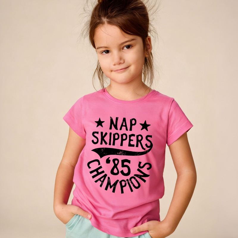 Nap Skippers Champion Funny Quote Gift For Kids Playful Toddler Humor Cute Outfit Kid's T-Shirt