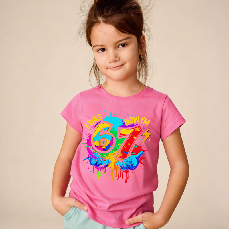 I Was 6 Now I Am 7 Shirt Kids 7th Birthday Meme Tshirt Colorful Six Seven Shirt Viral Birthday Shirt Toddler Birthday Gift