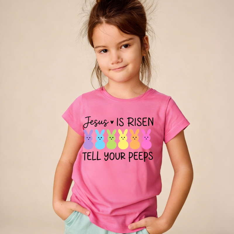 Jesus Is Risen Tell Your Peeps Shirt Funny Easter Kids Shirt Easter Tee Religious Kids Shirt Cute Baseball Shirt