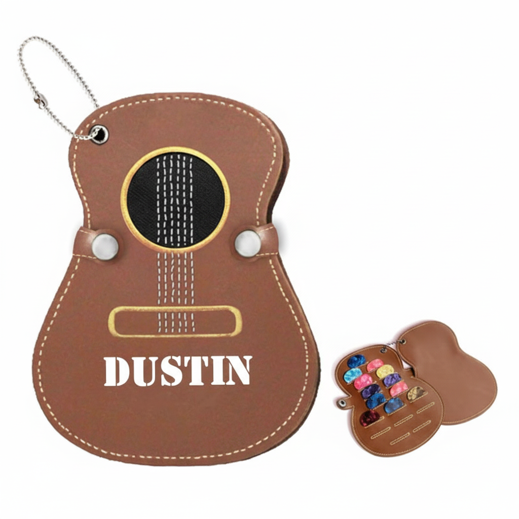 Personalized Guitar Pick Bag Perfect Gift for Guitar Player Custom PU Leather Guitar Bag Music Lover Gift Guitar Picks Holder