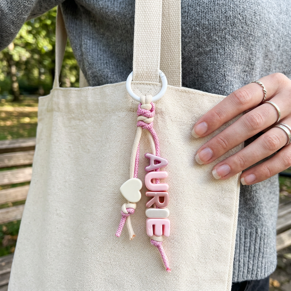 Personalized Name Letter Keychain Colorful Beaded Initial Bag Charm Custom Gift For Kids Teens And Friends