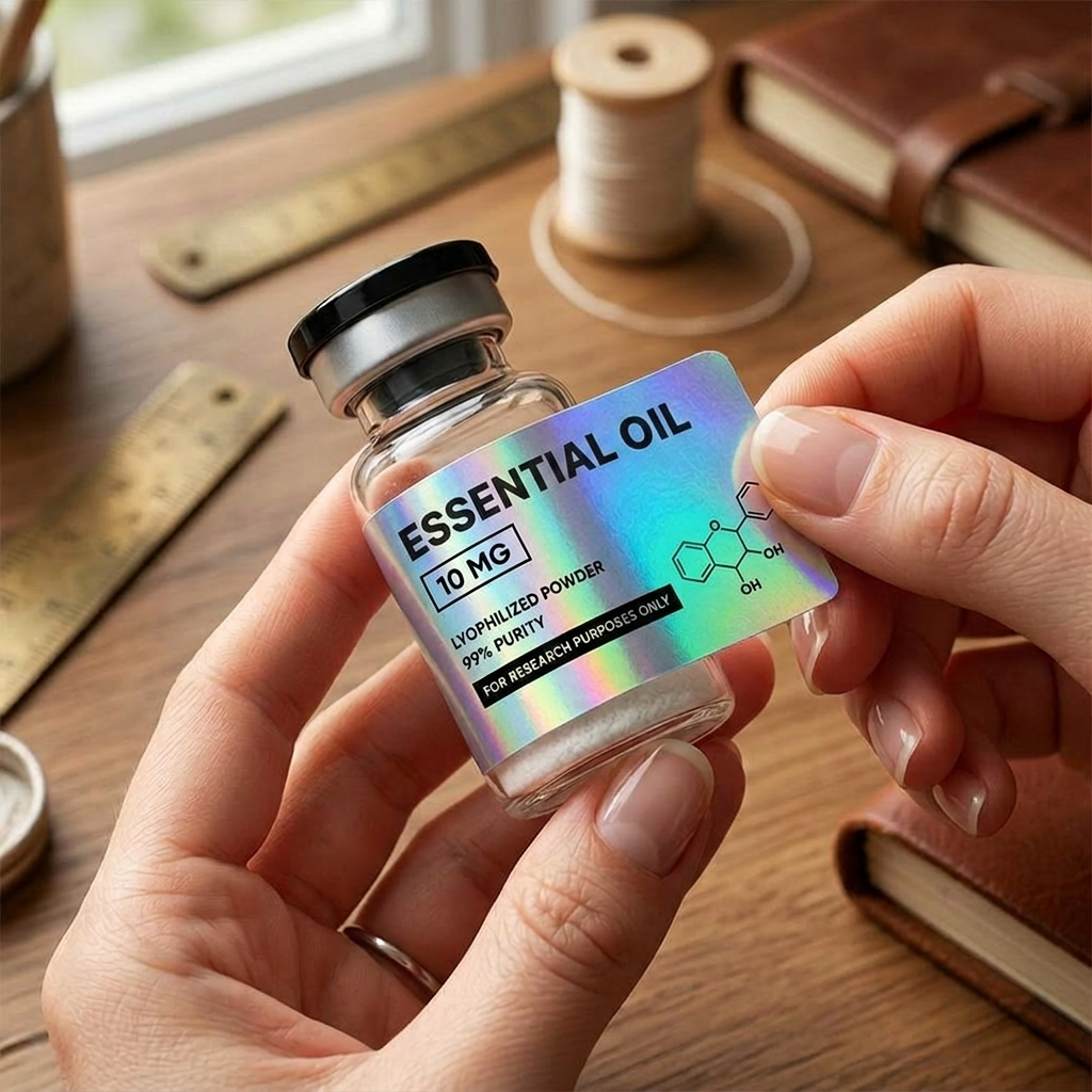 Personalized Holographic Vial Labels Holographic Stickers for 3mL 5mL Vials Price for every 24 labels