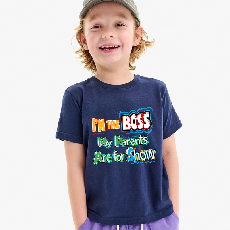 Funny Boss Quote Gift For Kids Cute Confident Saying Colorful Letters Family Humor Outfit Kid's T-Shirt